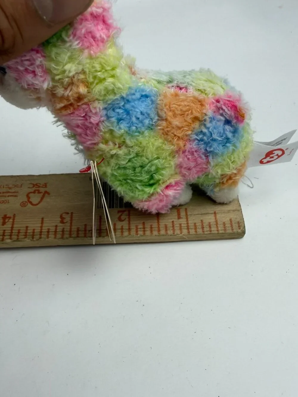 Ty Beanie Boos Clip Lola Llama Multicolor Pastels Stuffed Animal Keychain Tagged